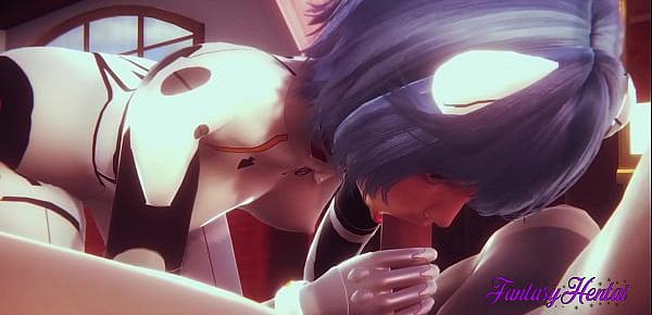  Evangelion Hentai 3D - Rei Ayanami Enjoy sucking and being fucking for Shinji and cums in her pussy - Anime Manga Porn